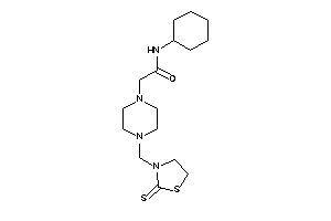Image of N-cyclohexyl-2-[4-[(2-thioxothiazolidin-3-yl)methyl]piperazino]acetamide