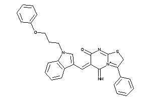 5-imino-6-[[1-(3-phenoxypropyl)indol-3-yl]methylene]-3-phenyl-2H-thiazolo[3,2-a]pyrimidin-4-ium-7-one