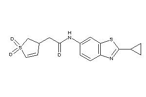 Image of N-(2-cyclopropyl-1,3-benzothiazol-6-yl)-2-(1,1-diketo-2,3-dihydrothiophen-3-yl)acetamide
