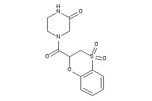 4-(4,4-diketo-2,3-dihydrobenzo[b][1,4]oxathiine-2-carbonyl)piperazin-2-one