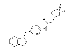 Image of N-[4-(benzimidazol-1-ylmethyl)phenyl]-2-(1,1-diketo-2,3-dihydrothiophen-3-yl)acetamide