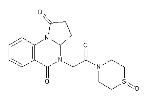 Image of 4-[2-keto-2-(1-keto-1,4-thiazinan-4-yl)ethyl]-3,3a-dihydro-2H-pyrrolo[1,2-a]quinazoline-1,5-quinone