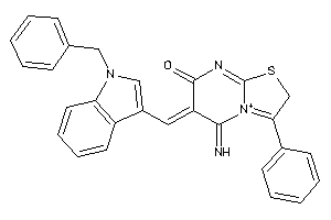 6-[(1-benzylindol-3-yl)methylene]-5-imino-3-phenyl-2H-thiazolo[3,2-a]pyrimidin-4-ium-7-one