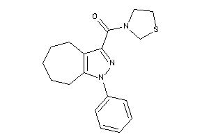 (1-phenyl-5,6,7,8-tetrahydro-4H-cyclohepta[c]pyrazol-3-yl)-thiazolidin-3-yl-methanone