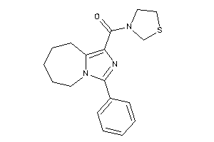 Image of (3-phenyl-6,7,8,9-tetrahydro-5H-imidazo[1,5-a]azepin-1-yl)-thiazolidin-3-yl-methanone