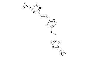 Image of 5-cyclopropyl-3-[[[5-[(5-cyclopropyl-1,2,4-oxadiazol-3-yl)methylthio]-1,3,4-thiadiazol-2-yl]thio]methyl]-1,2,4-oxadiazole