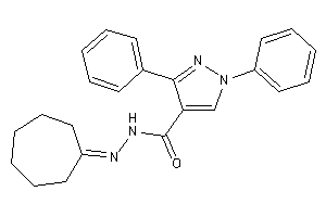 Image of N-(cycloheptylideneamino)-1,3-diphenyl-pyrazole-4-carboxamide
