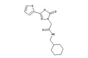 Image of N-(cyclohexylmethyl)-2-[2-keto-5-(2-thienyl)-1,3,4-oxadiazol-3-yl]acetamide