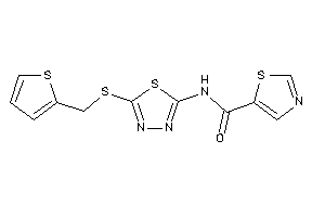 Image of N-[5-(2-thenylthio)-1,3,4-thiadiazol-2-yl]thiazole-5-carboxamide