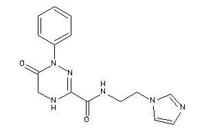 Image of N-(2-imidazol-1-ylethyl)-6-keto-1-phenyl-4,5-dihydro-1,2,4-triazine-3-carboxamide