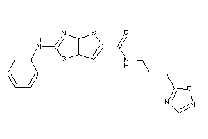 Image of 2-anilino-N-[3-(1,2,4-oxadiazol-5-yl)propyl]thieno[2,3-d]thiazole-5-carboxamide