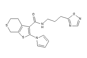 N-[3-(1,2,4-oxadiazol-5-yl)propyl]-2-pyrrol-1-yl-5,7-dihydro-4H-thieno[2,3-c]thiopyran-3-carboxamide