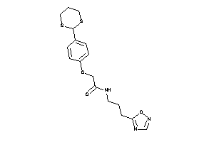 Image of 2-[4-(1,3-dithian-2-yl)phenoxy]-N-[3-(1,2,4-oxadiazol-5-yl)propyl]acetamide