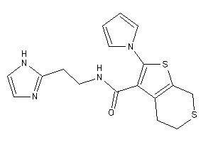 Image of N-[2-(1H-imidazol-2-yl)ethyl]-2-pyrrol-1-yl-5,7-dihydro-4H-thieno[2,3-c]thiopyran-3-carboxamide