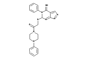 Image of 2-[(4-imino-5-phenyl-6H-pyrazolo[3,4-d]pyrimidin-6-yl)thio]-1-(4-phenylpiperazino)ethanone