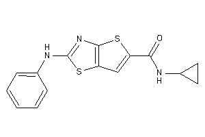 2-anilino-N-cyclopropyl-thieno[2,3-d]thiazole-5-carboxamide