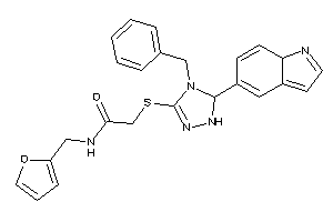 2-[[5-(7aH-indol-5-yl)-4-benzyl-1,5-dihydro-1,2,4-triazol-3-yl]thio]-N-(2-furfuryl)acetamide