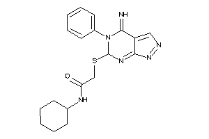Image of N-cyclohexyl-2-[(4-imino-5-phenyl-6H-pyrazolo[3,4-d]pyrimidin-6-yl)thio]acetamide