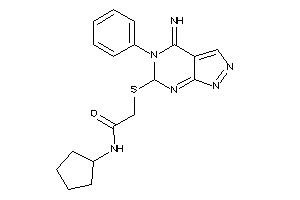 Image of N-cyclopentyl-2-[(4-imino-5-phenyl-6H-pyrazolo[3,4-d]pyrimidin-6-yl)thio]acetamide
