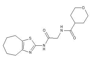 Image of N-[2-keto-2-(5,6,7,8-tetrahydro-4H-cyclohepta[d]thiazol-2-ylamino)ethyl]tetrahydropyran-4-carboxamide