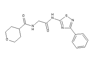 Image of N-[2-keto-2-[(3-phenyl-1,2,4-thiadiazol-5-yl)amino]ethyl]tetrahydropyran-4-carboxamide