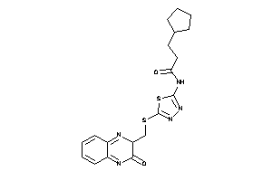 Image of 3-cyclopentyl-N-[5-[(3-keto-2H-quinoxalin-2-yl)methylthio]-1,3,4-thiadiazol-2-yl]propionamide