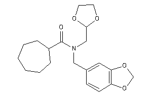 Image of N-(1,3-dioxolan-2-ylmethyl)-N-piperonyl-cycloheptanecarboxamide