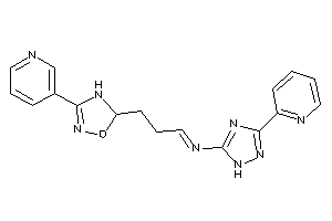 Image of 3-[3-(3-pyridyl)-4,5-dihydro-1,2,4-oxadiazol-5-yl]propylidene-[3-(2-pyridyl)-1H-1,2,4-triazol-5-yl]amine