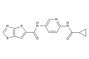 Image of N-[6-(cyclopropanecarbonylamino)-3-pyridyl]thieno[2,3-d]thiazole-5-carboxamide