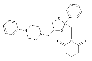 1-[[2-phenyl-4-[(4-phenylpiperazino)methyl]-1,3-dioxolan-2-yl]methyl]piperidine-2,6-quinone