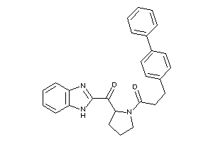 1-[2-(1H-benzimidazole-2-carbonyl)pyrrolidino]-3-(4-phenylphenyl)propan-1-one