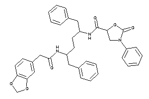 N-[4-[[2-(1,3-benzodioxol-5-yl)acetyl]amino]-1-benzyl-5-phenyl-pentyl]-2-keto-3-phenyl-oxazolidine-5-carboxamide