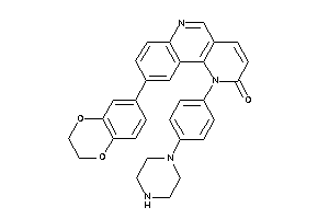 Image of 9-(2,3-dihydro-1,4-benzodioxin-6-yl)-1-(4-piperazinophenyl)benzo[h][1,6]naphthyridin-2-one
