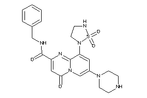 Image of N-benzyl-9-(1,1-diketo-1,2,5-thiadiazolidin-2-yl)-4-keto-7-piperazino-pyrido[1,2-a]pyrimidine-2-carboxamide