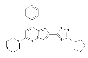 4-[6-(3-cyclopentyl-1,2,4-oxadiazol-5-yl)-4-phenyl-pyrrolo[2,1-f]pyridazin-2-yl]morpholine