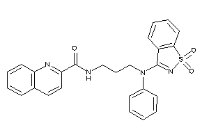 Image of N-[3-(N-(1,1-diketo-1,2-benzothiazol-3-yl)anilino)propyl]quinaldamide