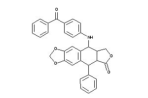 Image of 9-(4-benzoylanilino)-5-phenyl-5a,8,8a,9-tetrahydro-5H-isobenzofuro[6,5-f][1,3]benzodioxol-6-one