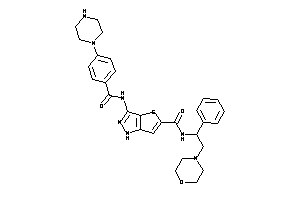 N-(2-morpholino-1-phenyl-ethyl)-3-[(4-piperazinobenzoyl)amino]-1H-thieno[3,2-c]pyrazole-5-carboxamide