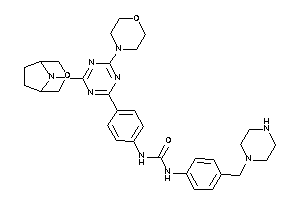 Image of 1-[4-[4-morpholino-6-(3-oxa-8-azabicyclo[3.2.1]octan-8-yl)-s-triazin-2-yl]phenyl]-3-[4-(piperazinomethyl)phenyl]urea