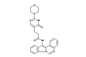 Image of N-indolo[1,2-c]quinazolin-12-yl-3-(6-keto-2-morpholino-1H-pyrimidin-5-yl)propionamide