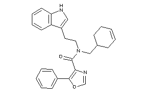 Image of N-(cyclohex-3-en-1-ylmethyl)-N-[2-(1H-indol-3-yl)ethyl]-5-phenyl-oxazole-4-carboxamide