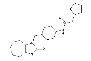 Image of 2-cyclopentyl-N-[1-[(2-keto-5,6,7,8-tetrahydro-4H-cyclohepta[d]thiazol-3-yl)methyl]-4-piperidyl]acetamide