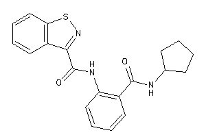 Image of N-[2-(cyclopentylcarbamoyl)phenyl]-1,2-benzothiazole-3-carboxamide