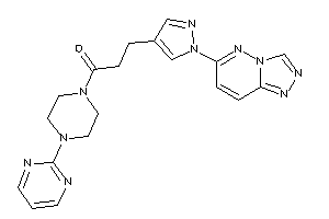 Image of 1-[4-(2-pyrimidyl)piperazino]-3-[1-([1,2,4]triazolo[3,4-f]pyridazin-6-yl)pyrazol-4-yl]propan-1-one
