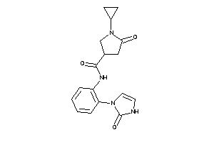 Image of 1-cyclopropyl-5-keto-N-[2-(2-keto-4-imidazolin-1-yl)phenyl]pyrrolidine-3-carboxamide