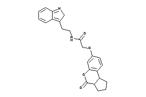 Image of N-[2-(2H-indol-3-yl)ethyl]-2-[(4-keto-2,3,3a,9b-tetrahydro-1H-cyclopenta[c]chromen-7-yl)oxy]acetamide