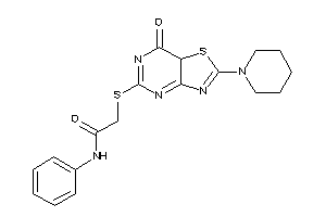 2-[(7-keto-2-piperidino-7aH-thiazolo[4,5-d]pyrimidin-5-yl)thio]-N-phenyl-acetamide