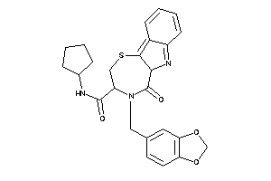 Image of N-cyclopentyl-5-keto-4-piperonyl-3,5a-dihydro-2H-[1,4]thiazepino[6,7-b]indole-3-carboxamide