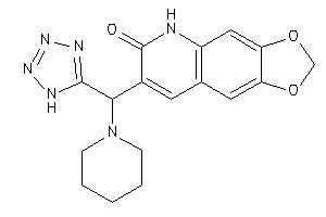 Image of 7-[piperidino(1H-tetrazol-5-yl)methyl]-5H-[1,3]dioxolo[4,5-g]quinolin-6-one