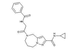 Image of N-cyclopropyl-5-hippuroyl-4,6,7,8-tetrahydropyrazolo[1,5-a][1,4]diazepine-2-carboxamide